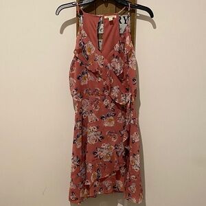 Miami Floral Peach Mini Dress